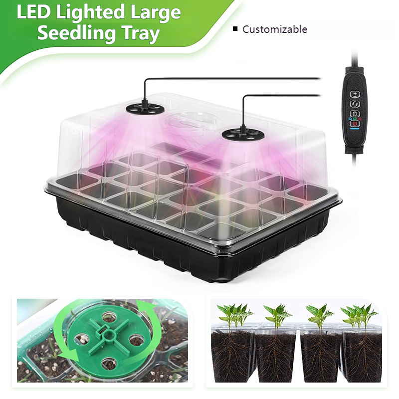 24/48 Cell Seedling Tray Kit w - Dome Propagation Kit ulasan dan harga