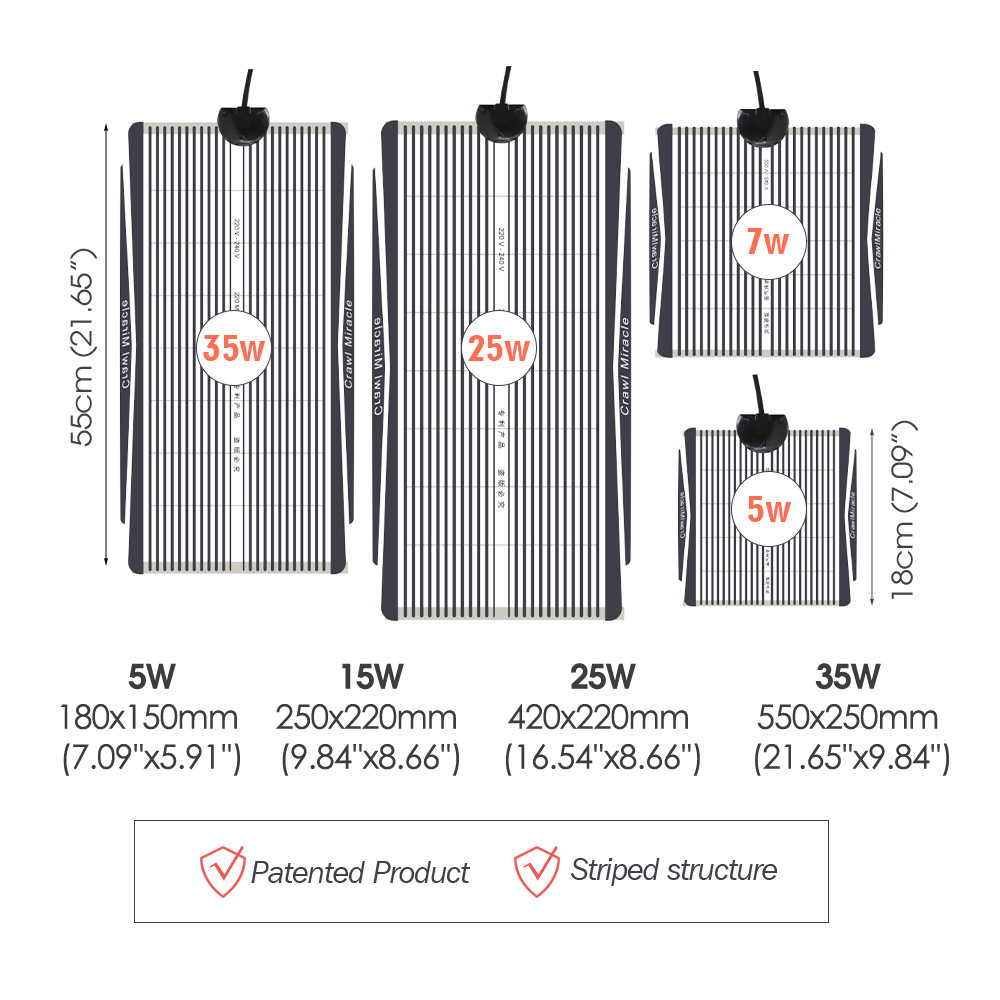 5W 15W 25W 35W Graphene Reptil - Seedling Heat Pad ulasan dan harga
