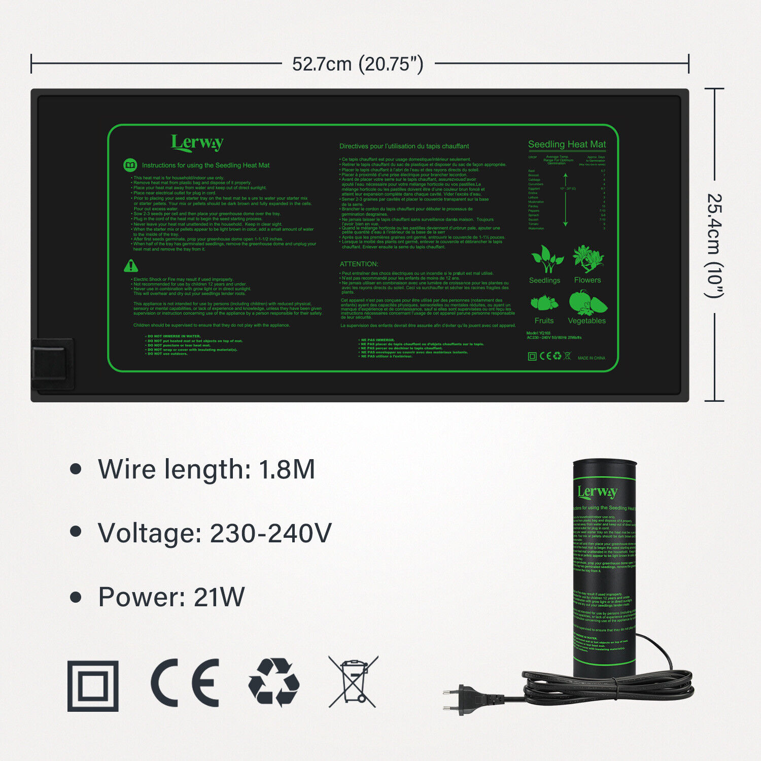 LERWAY 21W Seedling Heating Ma - Seedling Heat Pad ulasan dan harga