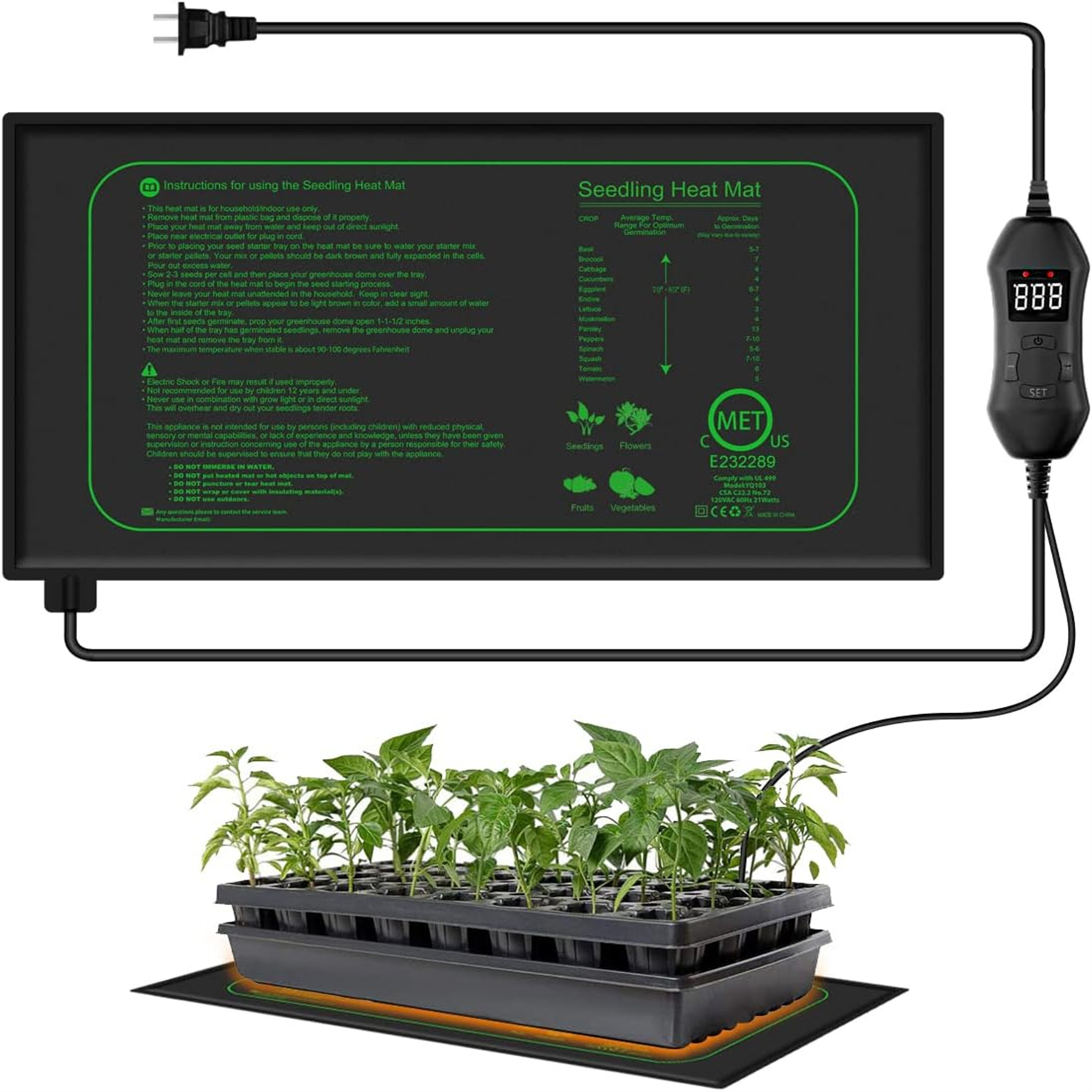 Seedling Heat Mat With Digital - Seedling Heat Pad ulasan dan harga