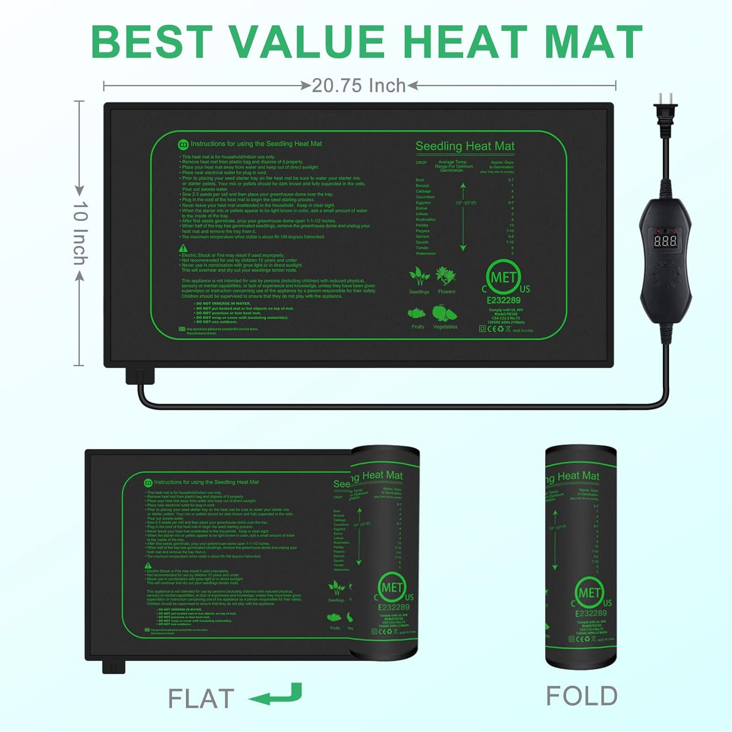 Seedling Heat Mat With Digital - Seedling Heat Pad ulasan dan harga
