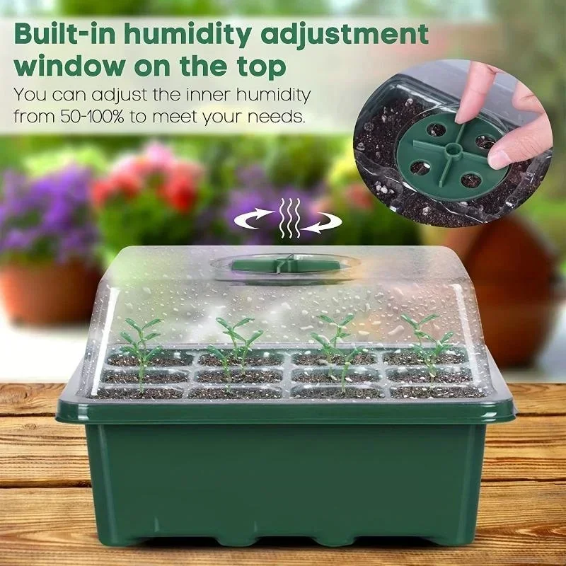 12Grids Seedling Trays Seed St - Dome Propagation Kit ulasan dan harga